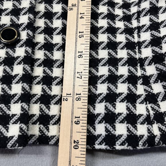 Kasper A.S.L. Blazer Womens 4 Black White Wool Houndstooth Stand Collar Cropped - Picture 8 of 10